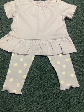 Carter's Lavender Peplum Top & Polka Dot Leggings Set